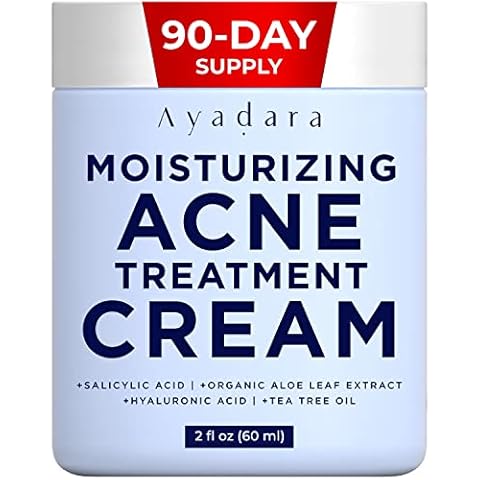 AYADARA Breakout Warrior Acne Cream, 90-Day Supply, Acne Moisturizer for Face and Body, Salicylic Acid Acne Treatment, Acne Facial Moisturizer for Oily, Blackhead, Whitehead, For All Types of Skin Cover