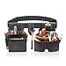 TRUTUCH Grain Leather Tool Belt | Tool Rig Set | Tool Pouch | Drywall Tool Belt | Carpenter Tool Bag | Leather Tool Belts for Men | Construction | Framers | Electrician (Black & Brown)