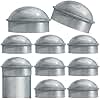 VIVIDA 4" Chain Link Post Caps, Galvanized Fence Post Caps for 4" OD Pipe, Chain Link Fence Gate Hardware, 10 PCS
