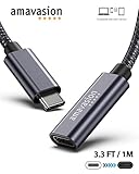 Paquete de cable de extensión USB-C Amavasion de 1 * 3.3FT/1M: este cable de extensión USB C flexible y duradero tiene una excelente conexión con su cable y dispositivos USB C, prolonga sus cables para que llegue lo suficientemente largo como para llegar al lugar perfecto donde usted podría disfrutar mejor trabajando, viendo películas, jugando juegos y más.