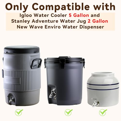 Water Spigot Compatible with Igloo Cooler, 1 Pack Stainless Steel Spigot for Stanley Jug 2 Gallon Igloo Water Dispenser 5 Gallon, New Wave Enviro Porcelain Water Dispenser Replacement Spigot - Thumbnail 2