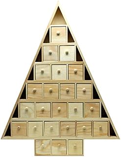 20 Inch Tall Christmas Tree Shaped Advent Calendar, Countdown Calendar, 24 Removable, Fillable