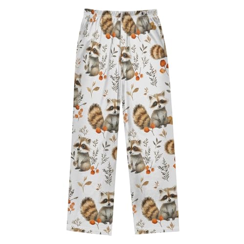 Pajama Pants Raccoon Autumn Pattern Long Sleep Pants Lounge Bottoms2