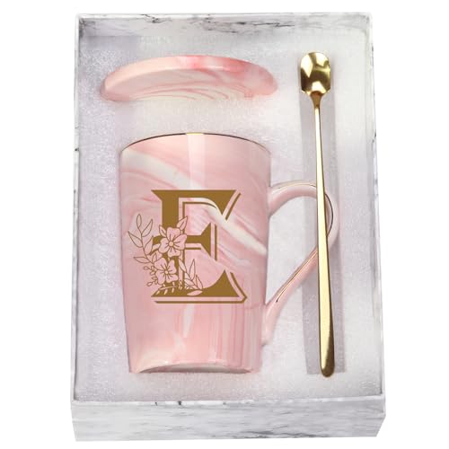 Letter E with Flower mug pink by WENSSY