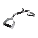Cable Machine Attachment Combo: Straight bar/Triceps Handle, Zigzag Handle, D Handle Pair, high Pulley LAT bar and Rowing Handle with Safety Lock gallery image