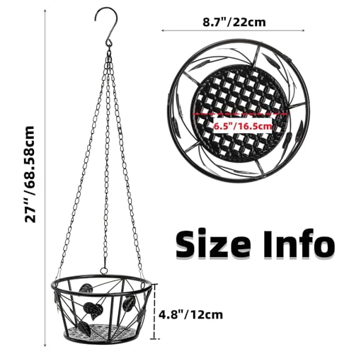 Image of Goaste 2 Pack Metal Plant Hanger, Hanging Plant Holder with Ceiling Hook, Modern Plant Hanging Basket, Decorative Planter Flower Pots Shelf for Indoor Outdoor Use, Home Decor