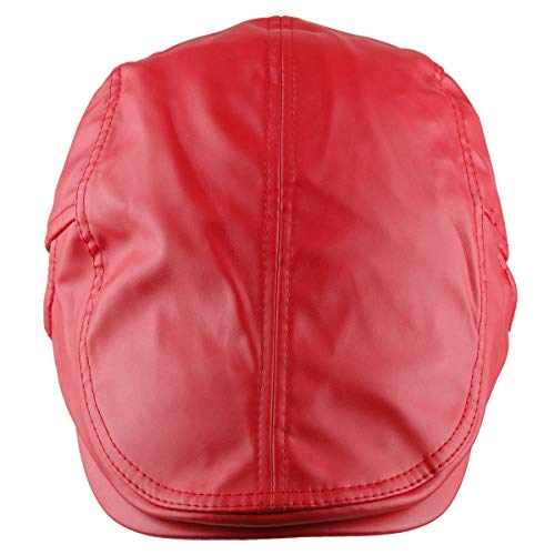 Moonsix Newsboys Caps For Men,Beret Leather Hat Gatsby Flat Hats Ivy Driving Cap,Red #TOP1