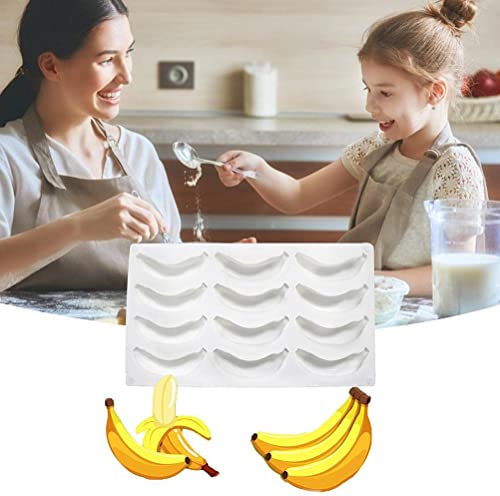 YYUNANG 12 Cavity Banana Shaped Silicone Mold for Baking Mousse, Cake, Cupcake Topper Decoration by YYUNANG - Used condition - US$8.50