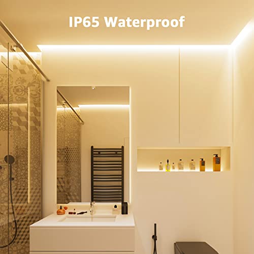 LE 12V LED Strip Light, Flexible, Waterproof, SMD 2835, 300 LEDs, 16.4ft Tape Light for Home, Kitchen, Christmas and More, Warm White - Thumbnail 2