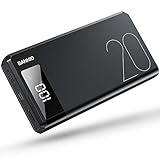 BANNIO Powerbank 20000mAh,Ultra Capacidad Bateria Externa Power Bank con 2 Entrada y 2 Salida USB y Pantalla LCD,Bateria Portatil para Movil Compatible con Móviles Inteligentes y Tabletas y Más,Negro