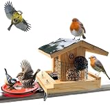 STAFECO Vogelfutterhaus Vogelhaus für Balkon wetterfest Futterhaus...