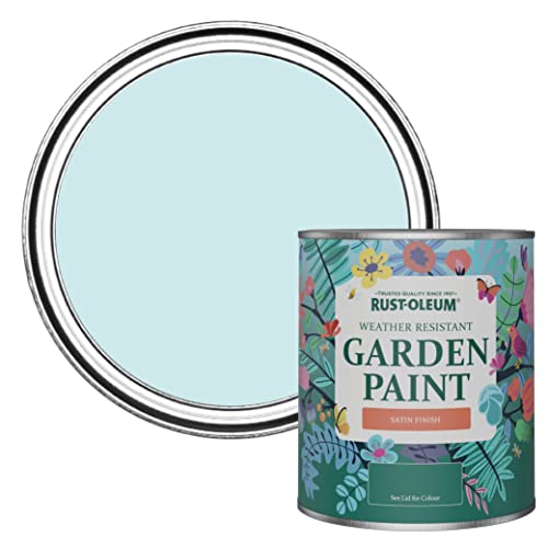 Rust-Oleum Blue Mould-Resistant Garden Paint In Satin Finish - Duck Egg 750ml