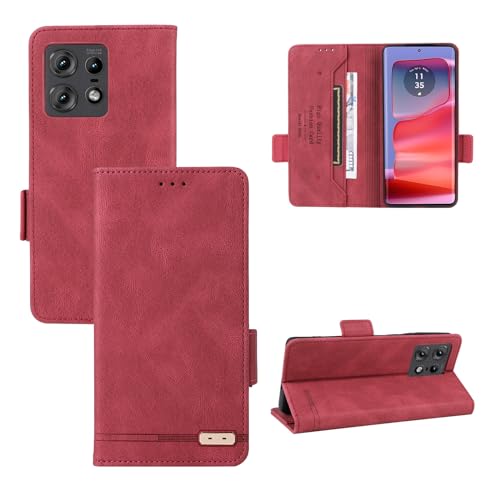 Étui à rabat Motorola Edge 50 Pro en cuir PU de haute qualité avec fermeture robuste