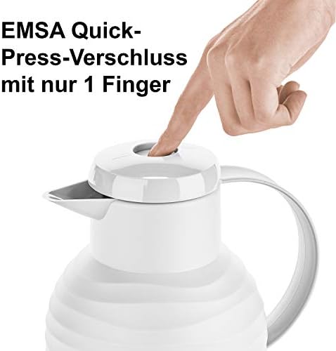Emsa Samba N4011500 Insulated jug, Plastic Glass, 1 Liter, Wave White