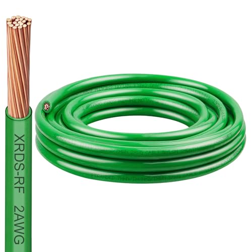 Image of 2 AWG THHN Stranded Bare Copper Wire 10FT Green Grounding Wire, Electrical Wire, 600V Rated Building Wire, Ideal for Panel Wiring, Grounding, Lighting Circuits, Control Systems
