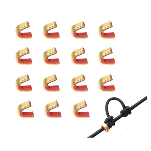 15 Pcs Archery Bow String Nocking Points Brass Nocks Buckle Clips for Compound and Recurve Bows