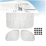 POPUBBY Parasole Parabrezza Interno Auto per F-iat Ducato 2006-2025,3 Pezzi