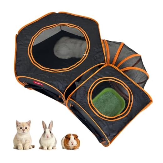 Portable 2-Room Cat Playpen with Tunnel