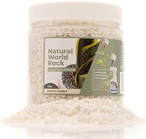 Natural World Rock Plant Topper Stones - Beautiful Natural Stones | 2kg | 5mm Diameter | Perfect for Plant Pots Inside & Out | for Home, Garden, Plant Pots & (Nero Grey)