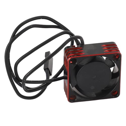 Ventilador de refrigeración del motor del coche RC, aleación de aluminio 25x25 mm ESC sin escobillas Ventilador de disipación de calor de alta velocidad Disipación de calor (Roja)