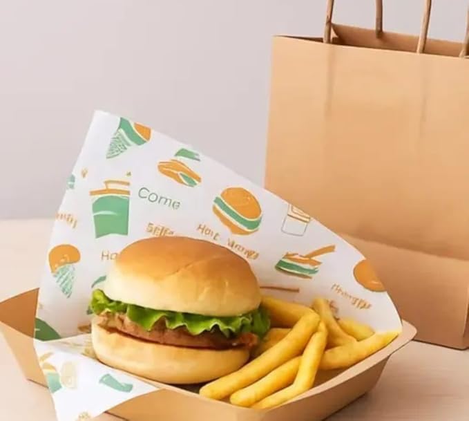 Image of 200 Meter, Food Wrapping Paper /Butter Paper Roll. Food Grade & Hygienic. Non-Stick Butter Paper for Food Packaging, Wrapping, Baking. Oven Safe 200 Meter