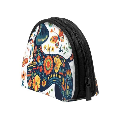 Portable Coin Purse Mexico-Butterfly-Dachshund-Floral Mini Zippered Money Pouch Card Holder4