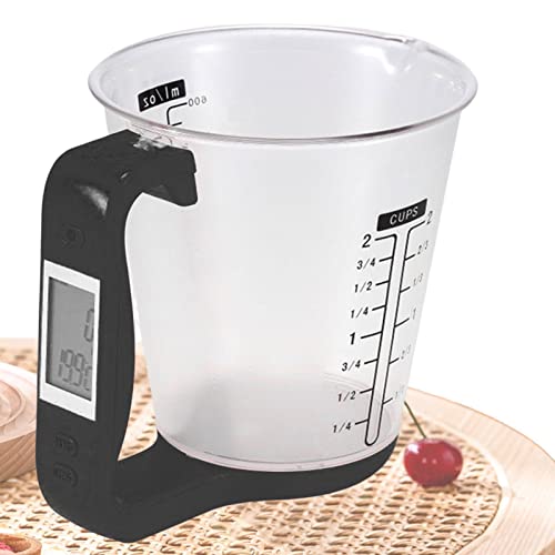 jiasi 2 Pcs Taza medición | Báscula Cocina Digital y Taza | Báscula para Alimentos, báscula para Pesar Agua, Leche, Vasos medidores para Hornear, Cocina, pesaje Alimentos