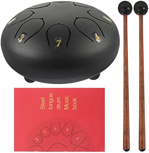Vaguelly Steel Tongue Drum Tongue Drum Kit 8 Notes Drum Musical Education Percussion Instrument with Bag Mallets Stickers Finger Sleeves for Yoga Meditation Entertainment Concert Kids Drum Set