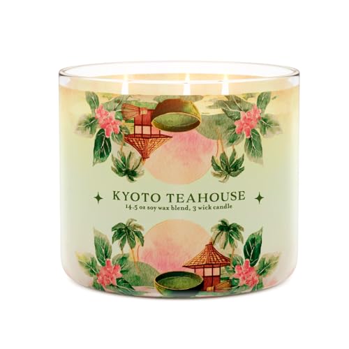 Goose Creek Kyoto TEAHOUSE 3-Wick Scented Candle &ndash; Green Tea & Matcha Fragrance &ndash; 14.5 oz