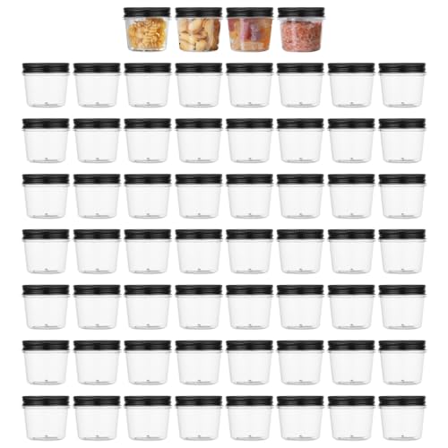 novelinks 4 oz Plastic Small Mason Jars and Small Plastic Containers