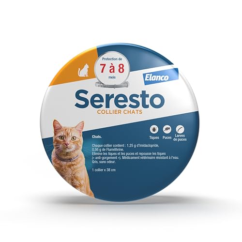 Seresto Collier Chats – Collier anti puces et anti tiques pour chat –...