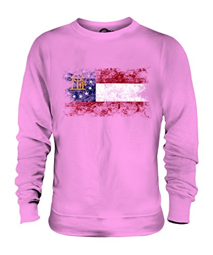 Sweat Géorgie drapeau délavé pull unisexe homme femme vintage