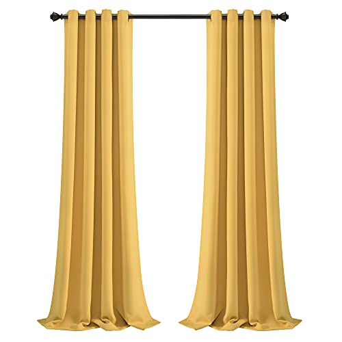 Lush Decor Insulated Grommet Blackout Window Curtain Panels, Pair, 52" W x 95" L, Yellow - Classic Modern Design - Chic Window Decor - Long Curtains For Living Room, Bedroom, Or Dining Room by Lush Decor - Image 7