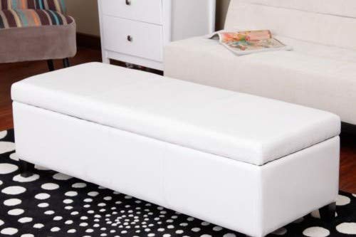 Whse Of Tiffany Sharon Faux Leather Storage Bench, White (Wt-W7077-White) #TOP1