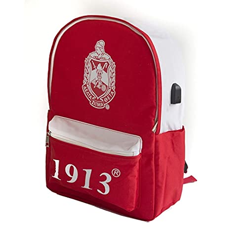 Delta Sigma Theta Sorority USB Port Backpack Medium