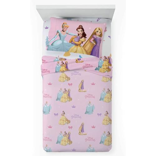 Novia - Completo Letto Singolo - Principesse - 100% Cotone, Disney, stampa colorata, facile da lavare, confortevole e...