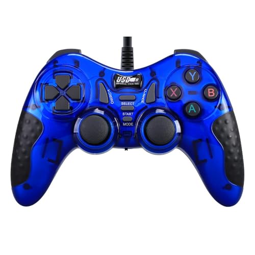 MT40 Çift Analoglu Kol USB PC Bilgisayar PS3 Oyun Kolu Gamepad Joystick (Lacivert)