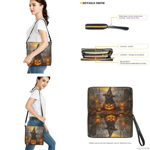 Image of Bucket Crossbody Bag Set for Women Lady, Leather Purse and Wallet Set Large Bucket Bag with Wallet