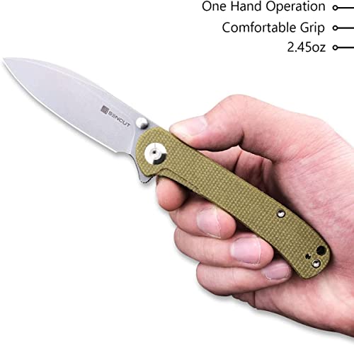 Sencut Scepter Flipper Pocket Knife, Lightweight Liner Lock Cuibourtia Wood Hanle Folding Knives With Reversible Pocket Clip For Edc Outdoor Indoor Sa03H (Cuibourtia Woo) #TOP4