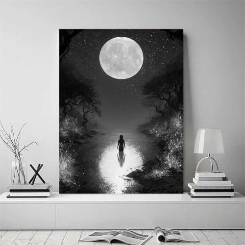 Tableau noir et blanc decoration murale salon cuisine chambre 60x80