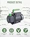 Lichamp Vacuum Pump, 4.5 cfm 1/3 HP HVAC Single Stage Vacuum Pump for R134a R410a R22 R12, for Automotive Air Conditioner Refrigerant, Oil Included, Cool Gray
