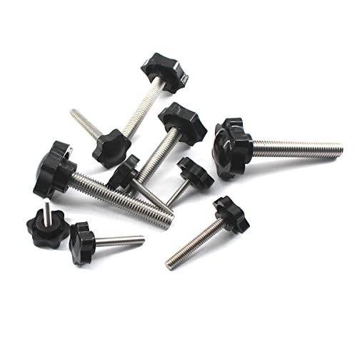 16 Stück M5 x 40 mm Edelstahlgewinde Ersatz-Stern-Handknauf Anziehen Rändelschraube Handfestziehknopf Schraube