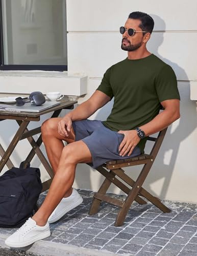 Image of COOFANDY Mens Muscle T Shirts Short Sleeve Slim Fit Tshirts Gym Workout Athletic Crewneck Shirt