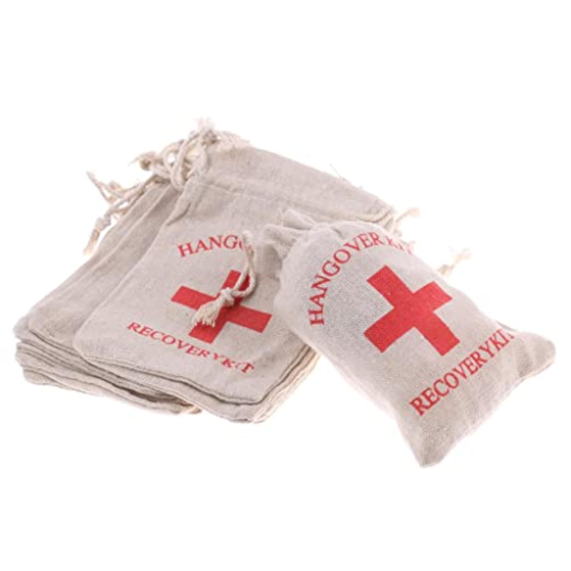 10 Pieces Hangover Kit Muslin Cotton Bags for Parties