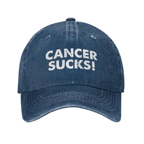 Cancer Sucks Denim Trucker Hat Baseball Cap Negro miniatura 2