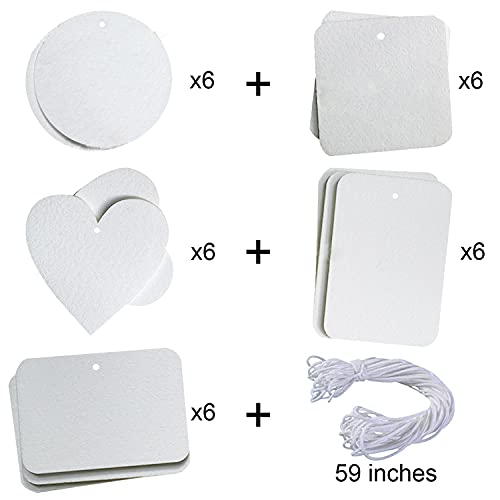 Twavang 30Pcs Sublimation Air Freshener Blanks 5 Styles Car Scented Hanging Sheets Diy Sublimation Air Freshener Set With 30Pcs Self Adhesive Bags And Elastic Rope For Home And Car Decoration #TOP2