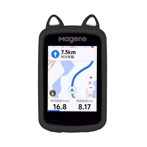 QJONSIU Funda Compatible con Magene C606, Antichoque Protección de Silicona Case para GPS Bicicleta Accesorios, Suave Ligero Negro