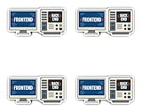Aufkleber: 75 mm, 4 Stück - FRONTEND BACKEND Entwickler Sticker für Laptop & PC
