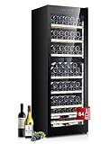 Kalamera Weinkühlschrank Upgrade, 84 Flaschen, 266 Liter, LED-Innenbeleuchtung Streifen, 2 Kühlzonen 5-10°C/10-18°C, KRC-266BFG