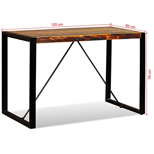 vidaXL-Mesa-Comedor-120-cm-Madera-Reciclada-Mueble-Mobiliario-Cocina-Auxiliar
